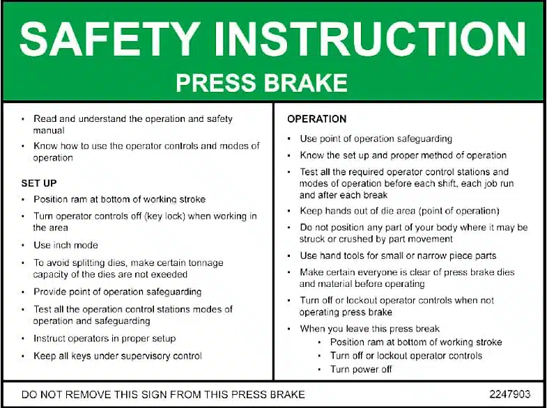 2 Best Ways to Learn Safety Protection Analysis of Bending Process 5 instrução de segurança da prensa dobradeira
